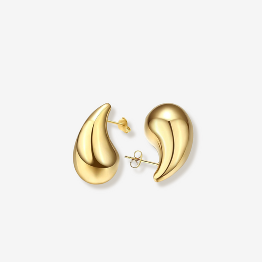 18K Gold & Sterling Silver Teardrop Earrings