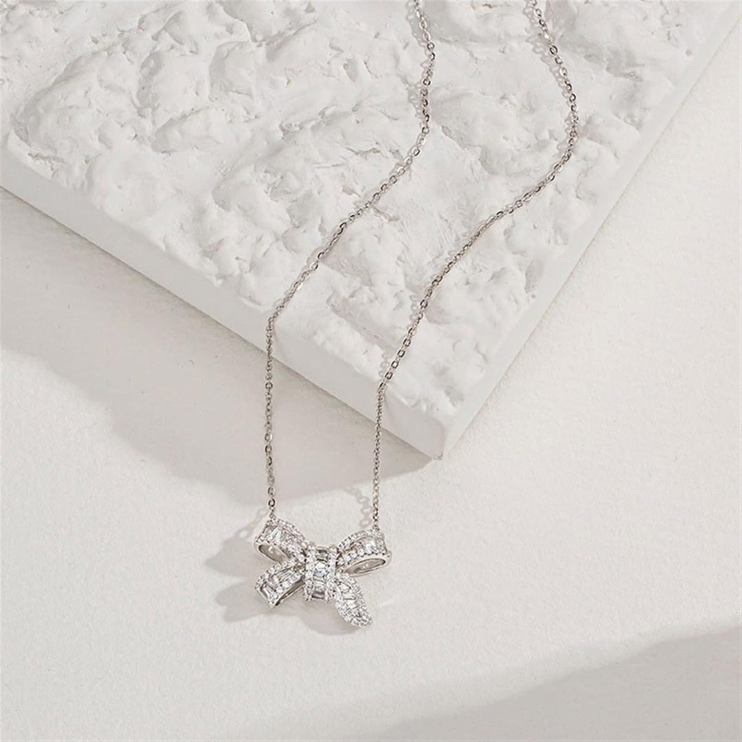 Sterling Silver Bow Necklace