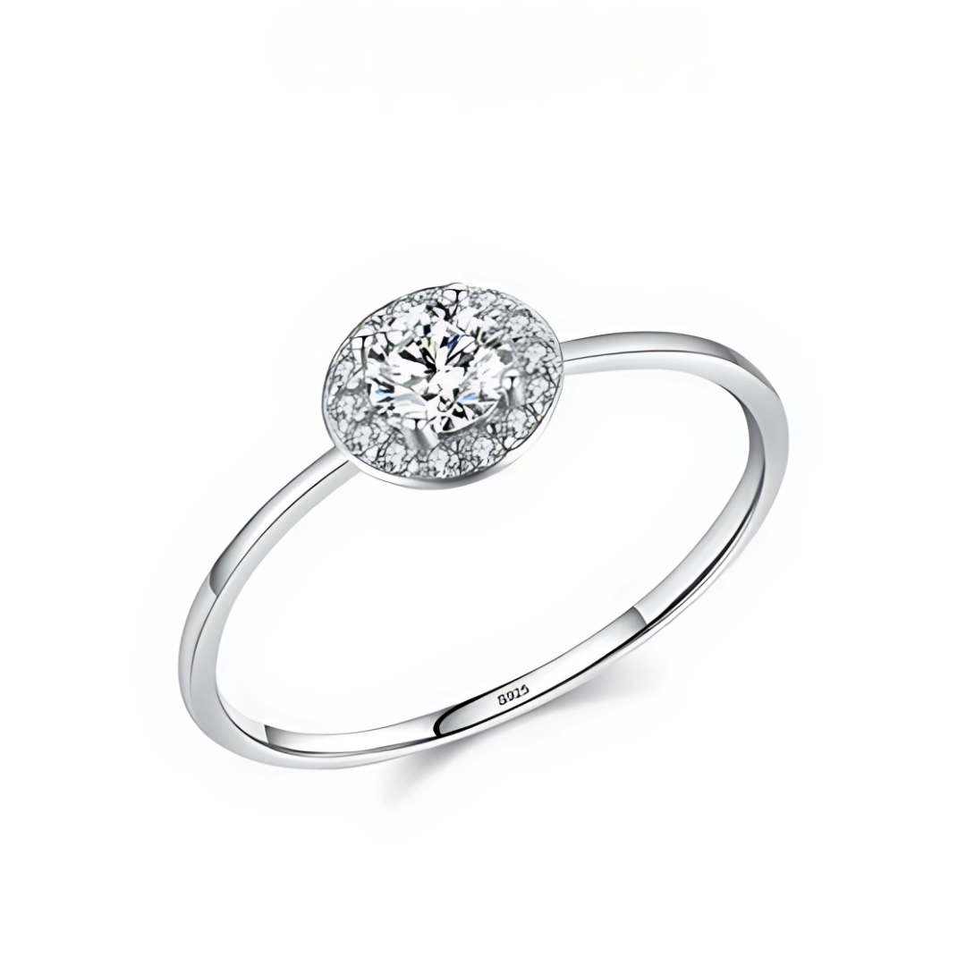 Sterling Silver Oval Engagement Ring