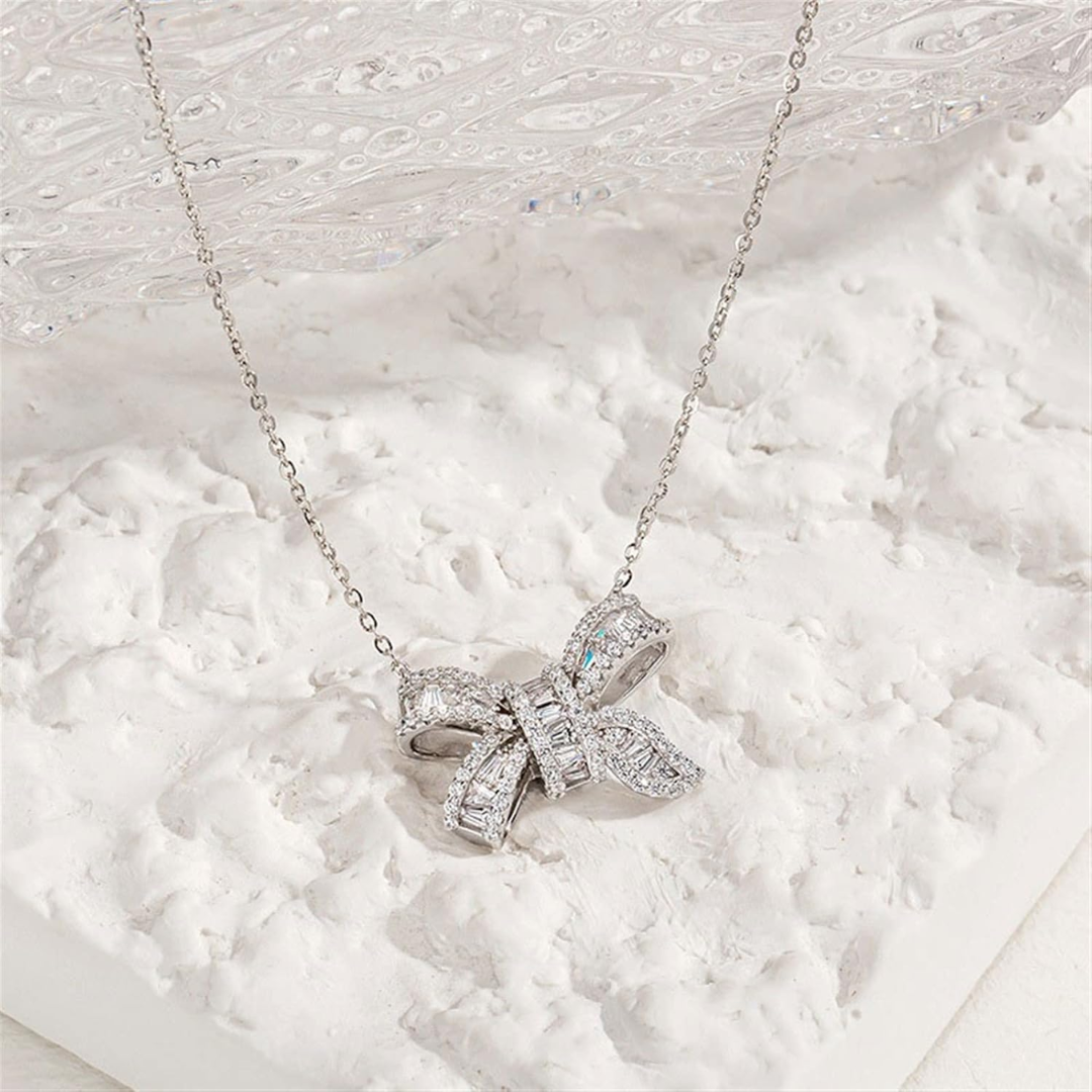 Sterling Silver Bow Necklace