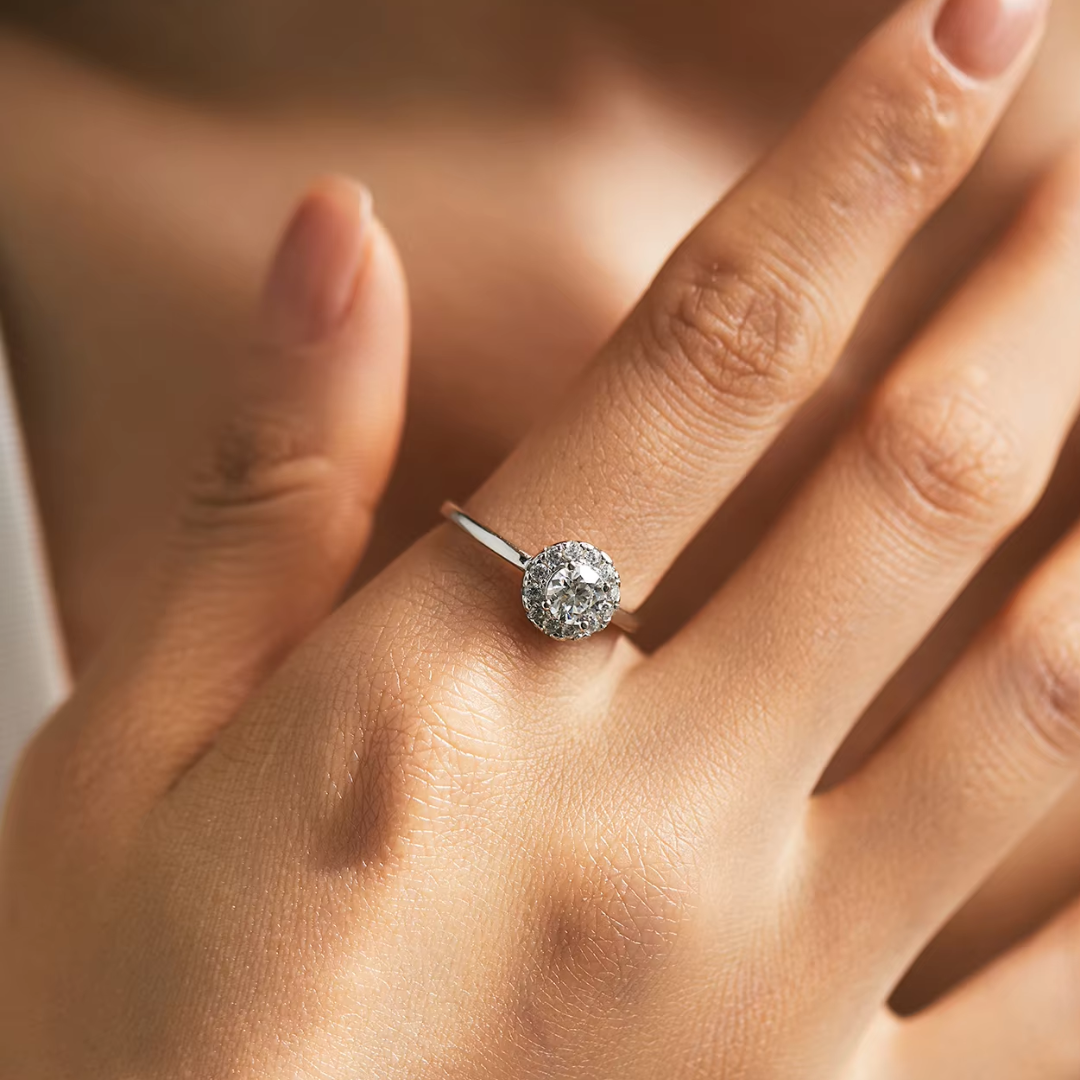 Sterling Silver Oval Engagement Ring