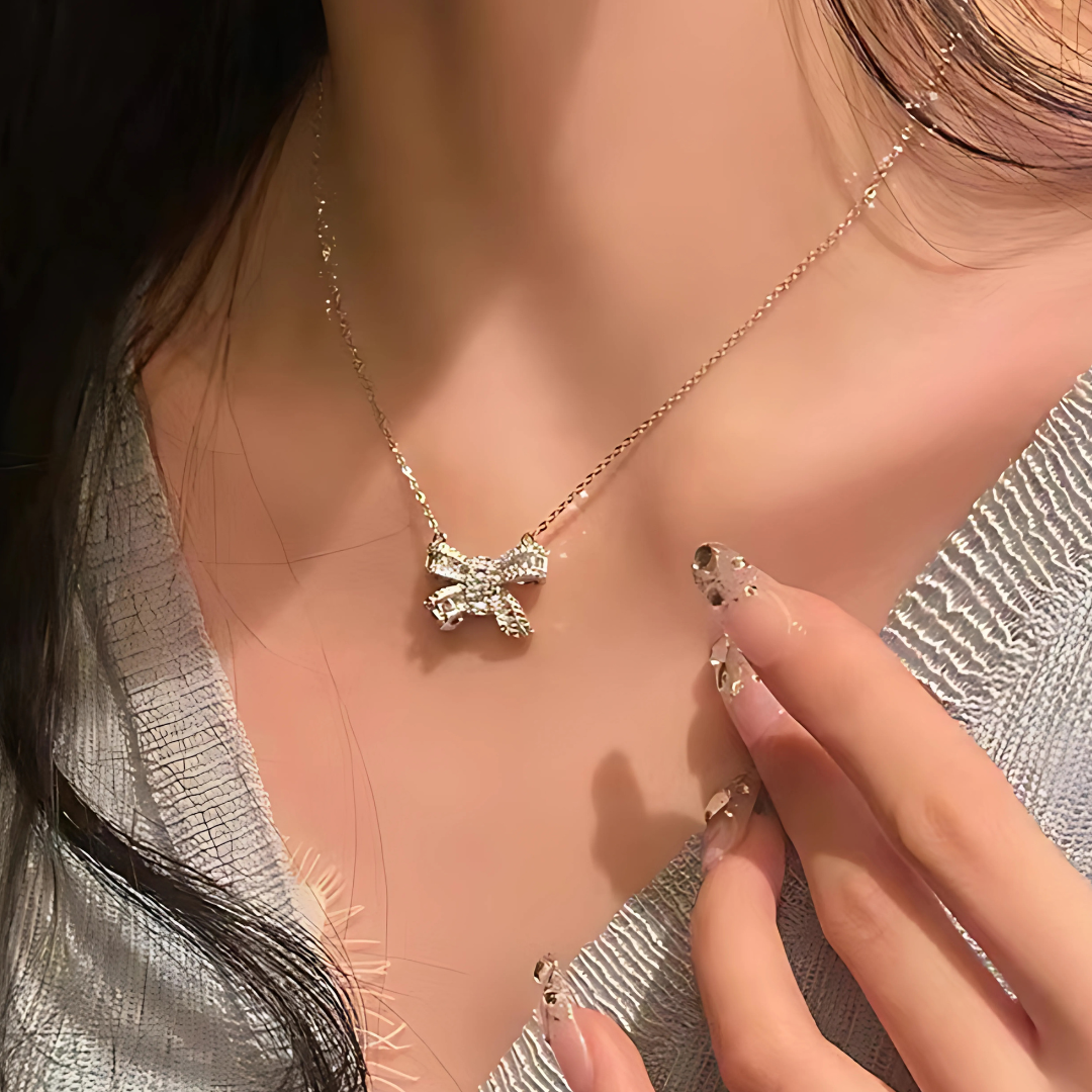 Sterling Silver Bow Necklace