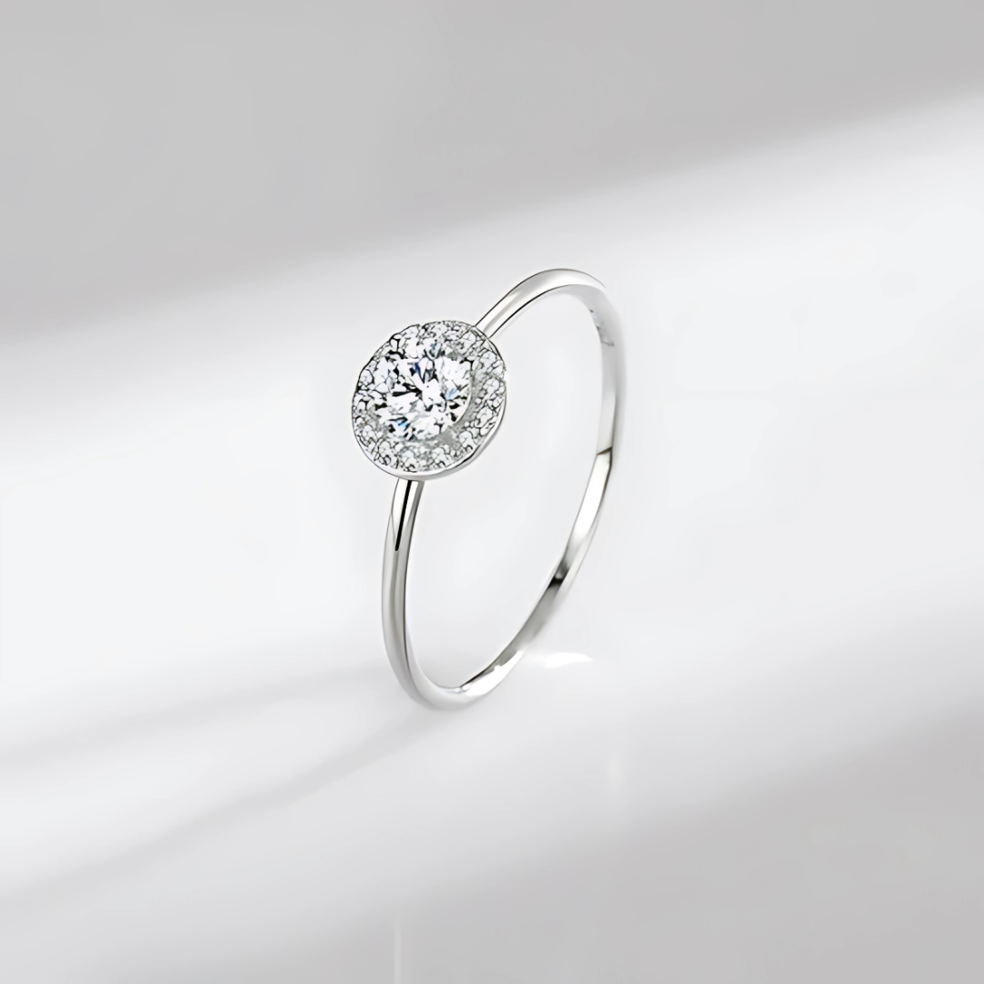 Sterling Silver Oval Engagement Ring