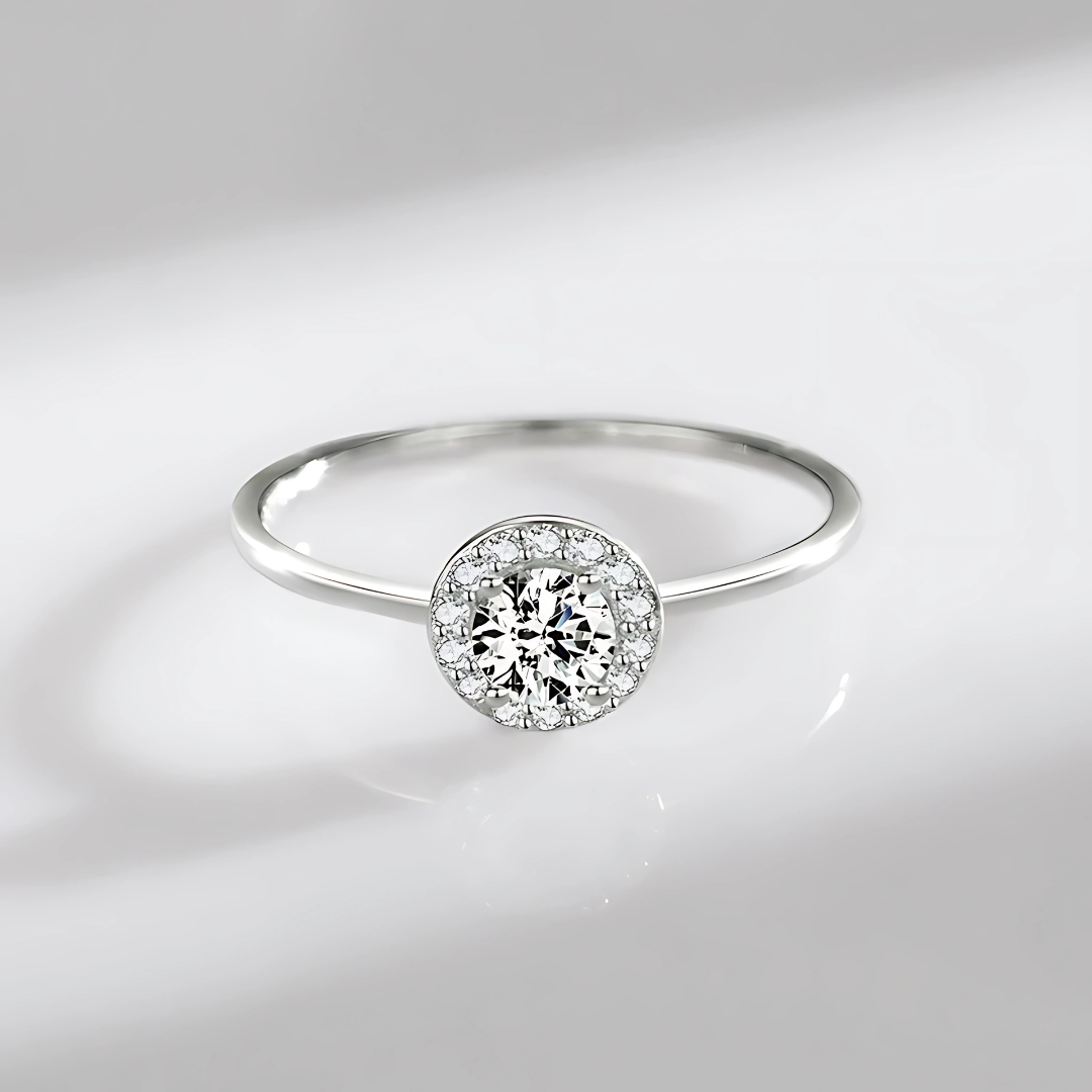 Sterling Silver Oval Engagement Ring