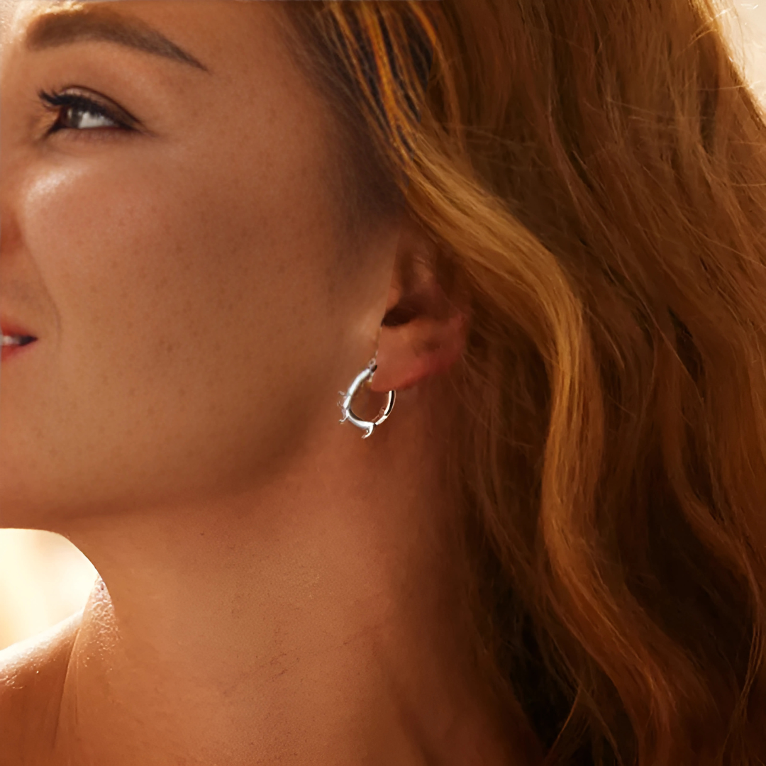 Sterling Silver Dachshund Hoop Earrings