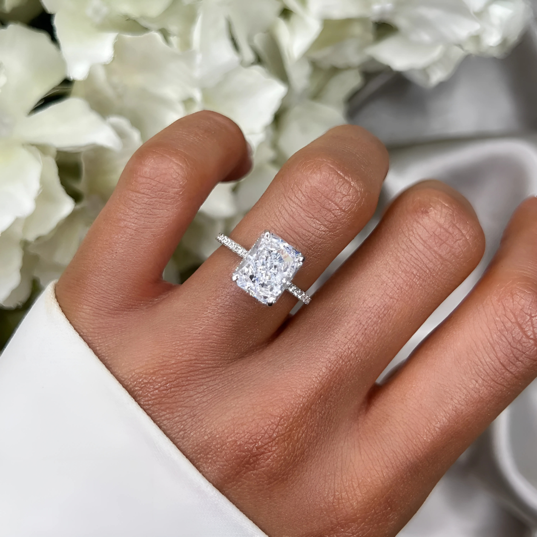 Moissanite Diamond Cut Engagement Ring