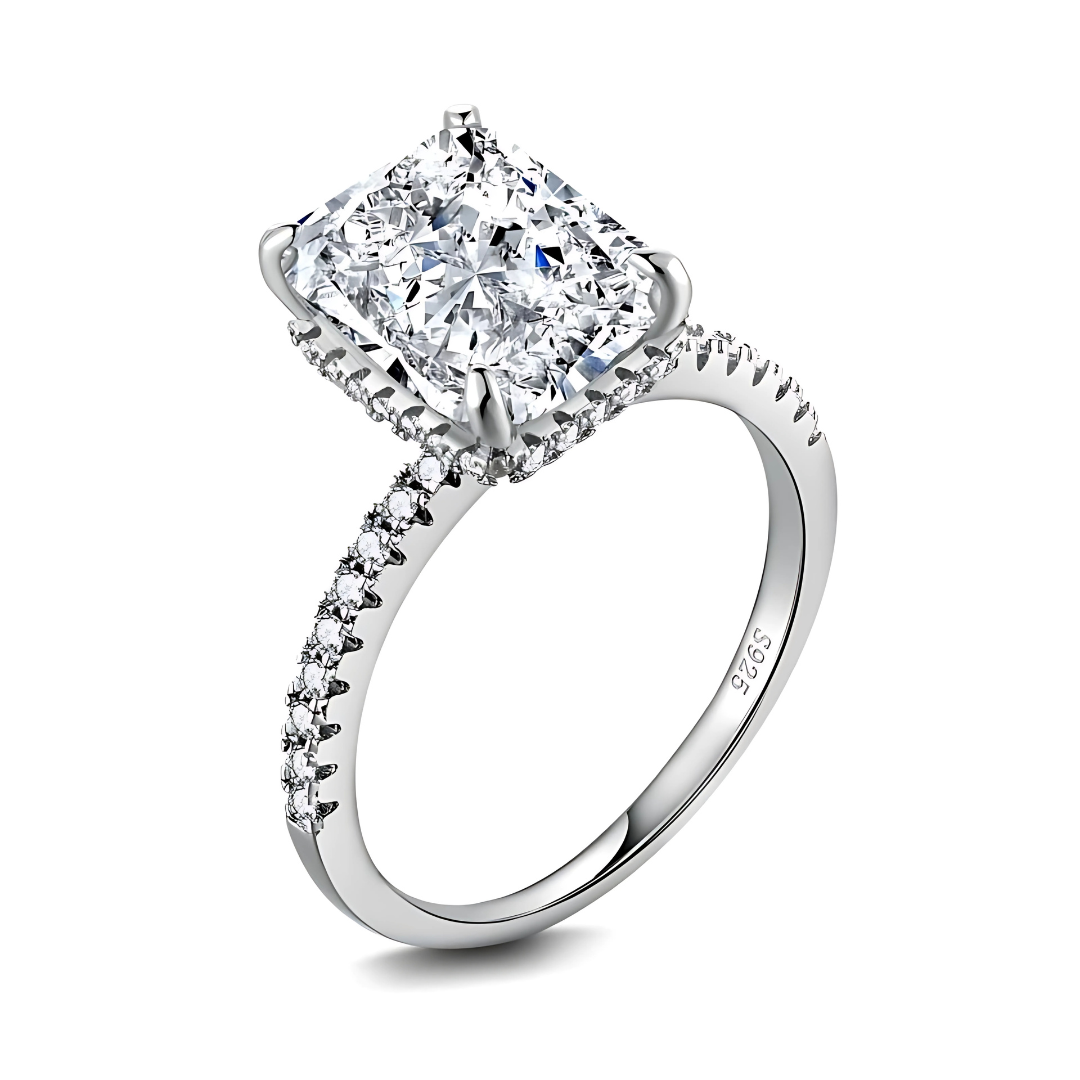 Moissanite Diamond Cut Engagement Ring