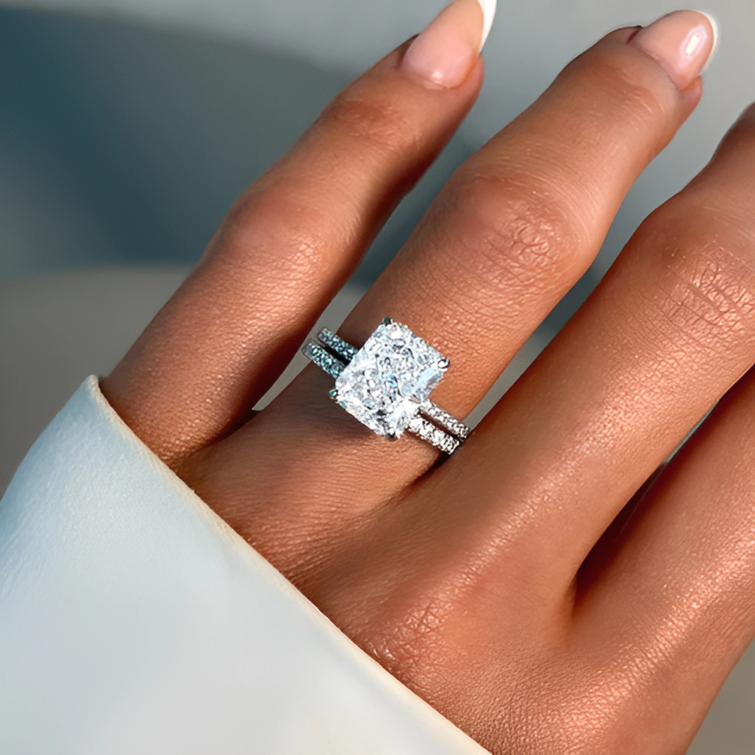 Moissanite Diamond Cut Engagement Ring