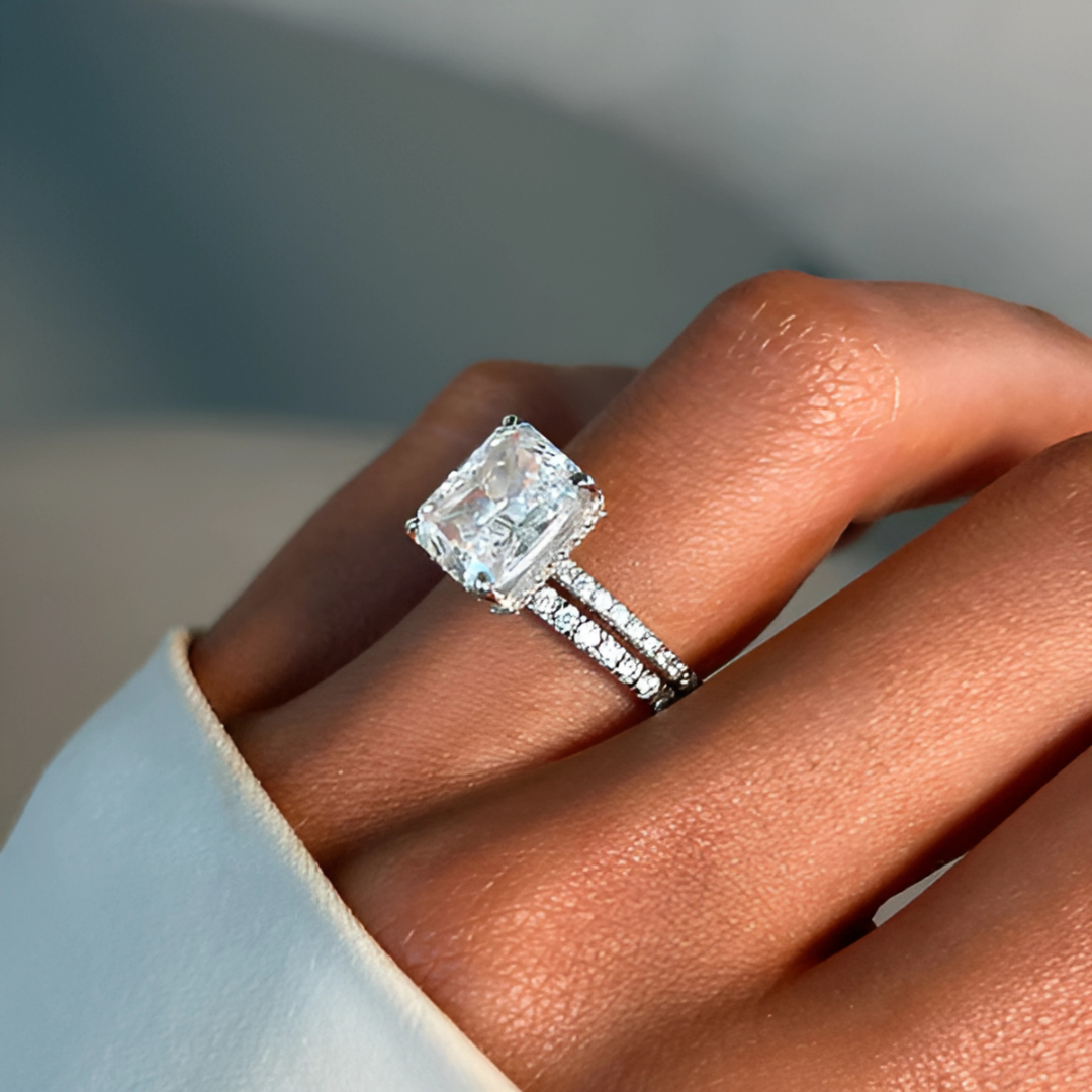 Moissanite Diamond Cut Engagement Ring