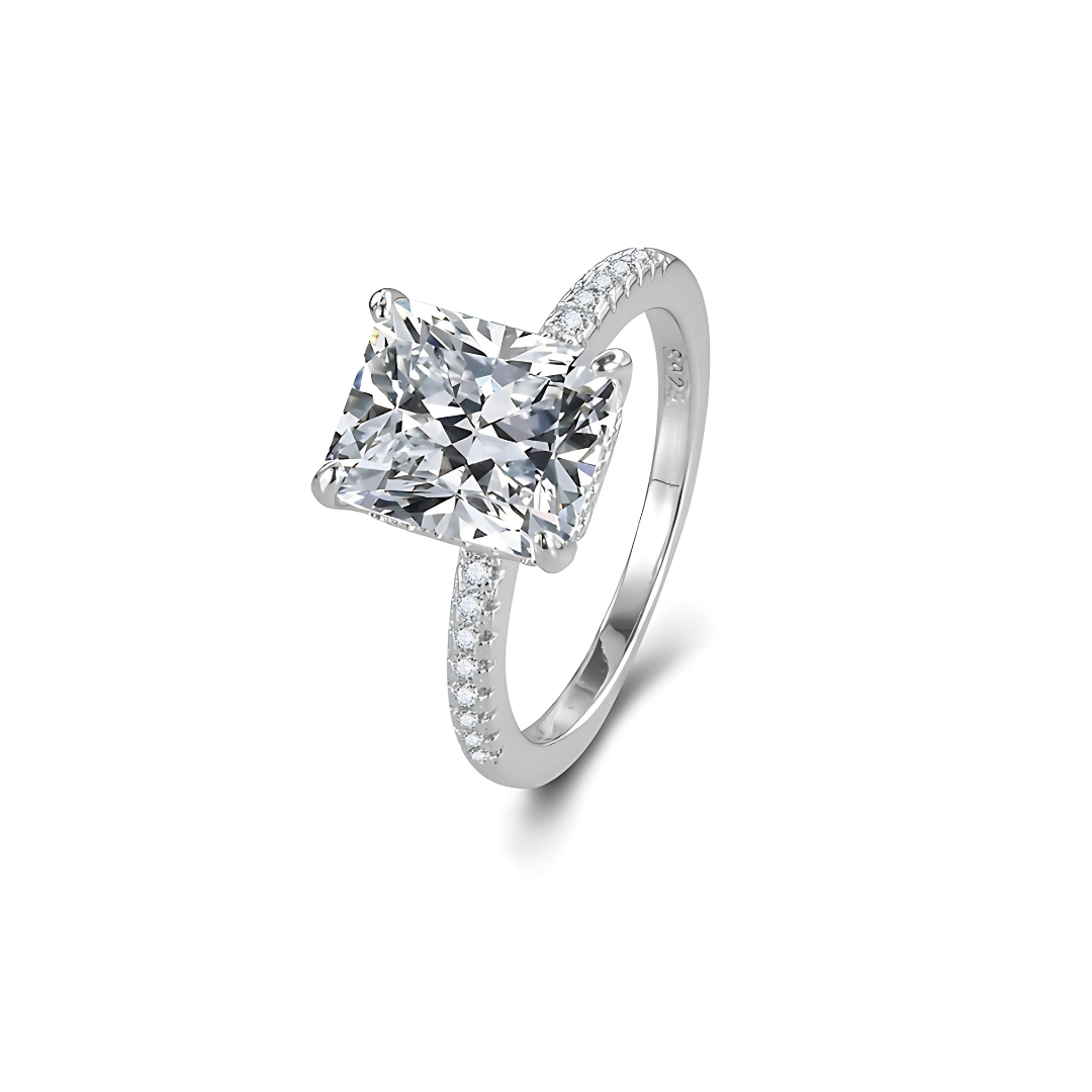 Moissanite Diamond Cut Engagement Ring